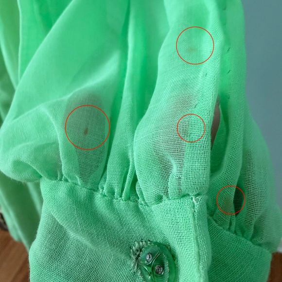 🌿 Vintage 60s Green Prairie Maxi Dress Lace Trim Boho Romantic XS/S 🌿 - Picture 13 of 16